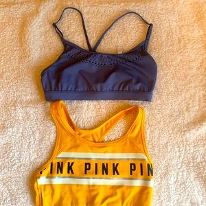 Two sports bras by Victoria secret. Both are size small.
